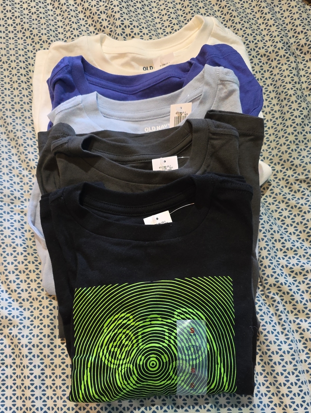 5 Piece Old Navy Kids Short-Sleeve Tees with Graphic Prints
